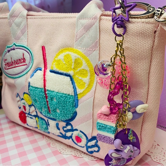 Kawaii Bunny cake sweets bag charm purse keychain fairy kei cute - Picture 2 of 4